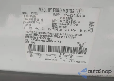 2018 Ford Explorer from USA, damaged, VIN 1FM5K7B88JGB39373
